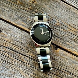 Swatch Black and Silver Watch